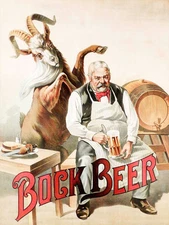 Bock Beer Goat Famous American Brewing Beer Maker Vintage Poster Repro FREE SH
