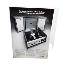 1970 Sony HP 485 Stereo System Turntable Speakers Vintage Print Ad 70s