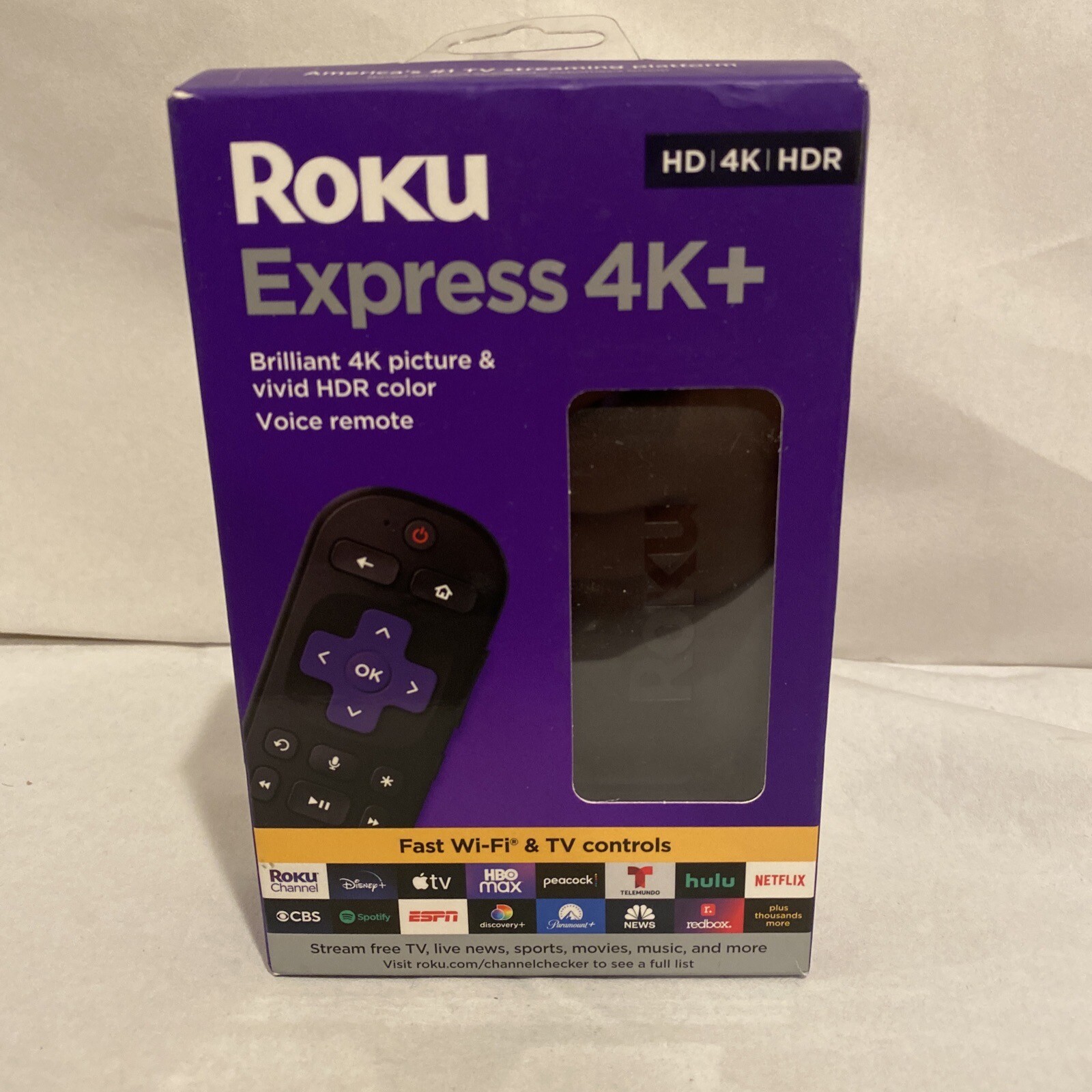 Roku Express 4K+ 2021 Streaming Media Player HD/4K/HDR with Smooth