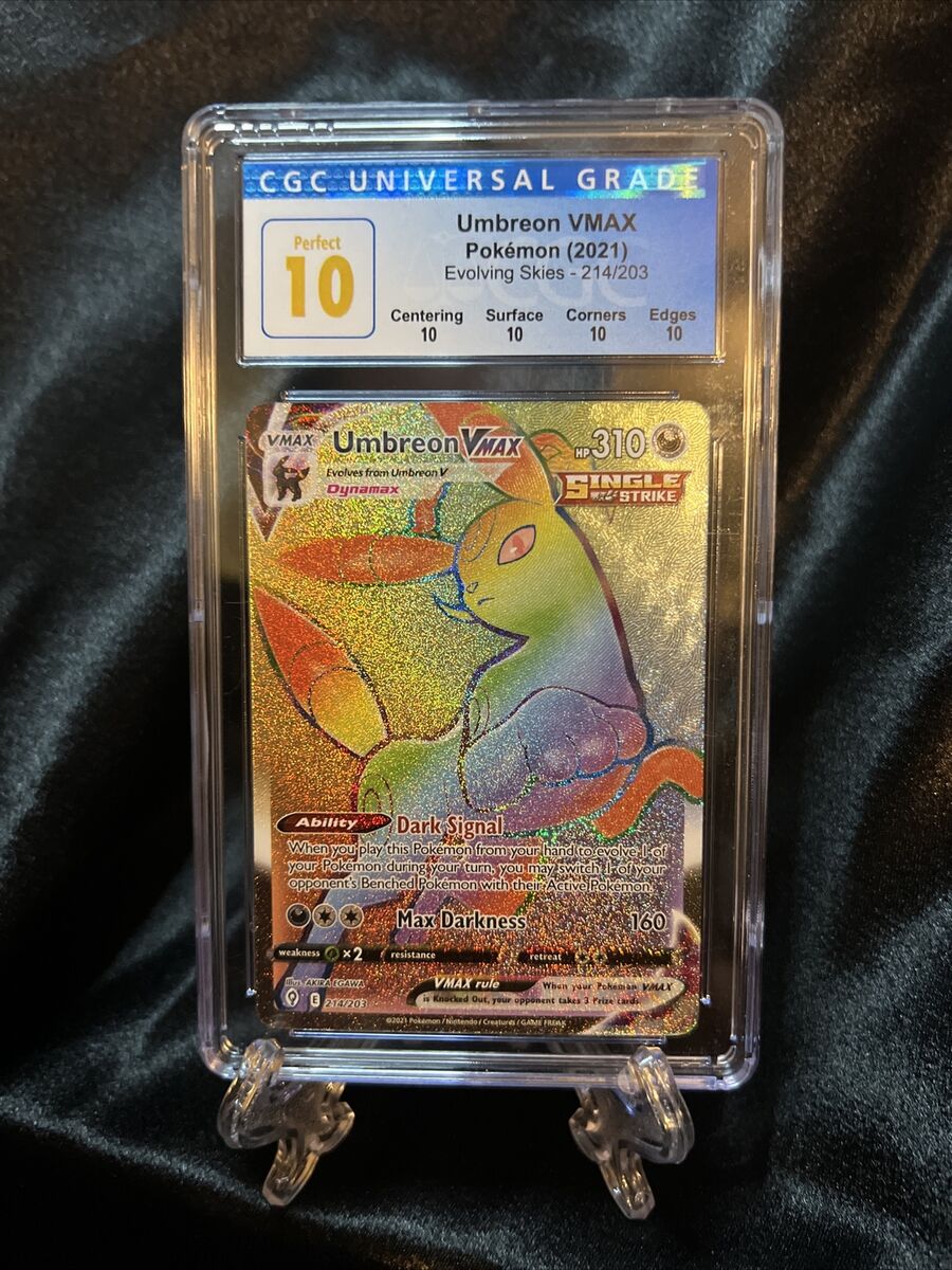 Umbreon VMAX Pokémon 2021 Evolving Skies 214/203 CGC Perfect Umbreon VMAX Pokémon 2021 Evolving Skies 214/203 CGC Perfect