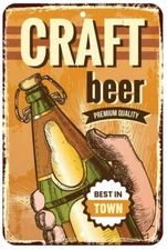 Craft Beer Best In Town Pub Bar Aluminum Tin Sign Plaque Man Cave Bar S364