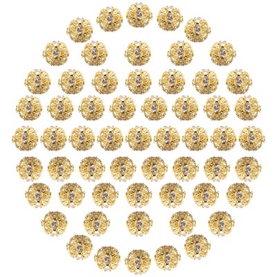 DIYEAH 100pcs Rhinestone Beads – Sparkly Round Beads For Jewelry Making, Bracelets, Crafts