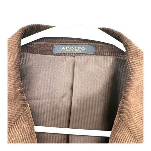Adolfo Men’s 44R Brown Corduroy Jacket Button Preppy Office Career Sport Coat - Picture 3 of 16