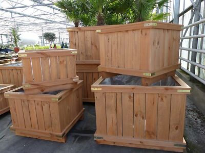 Holzkbel XXL Pflanzkbel Holz Premiumqualitt - diverse Gren - Pflanztopf  | eBay.de