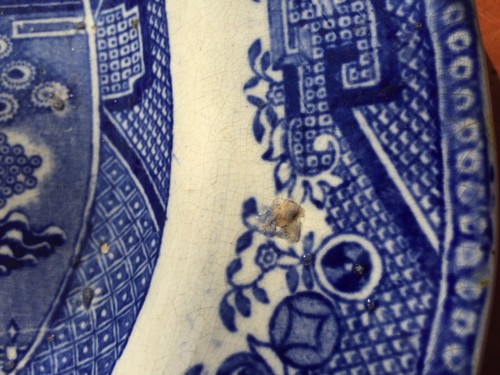 Staffordshire Transferware Blue Willow Meat Platter early 19th Century 14 1/2" - Picture 2 of 11