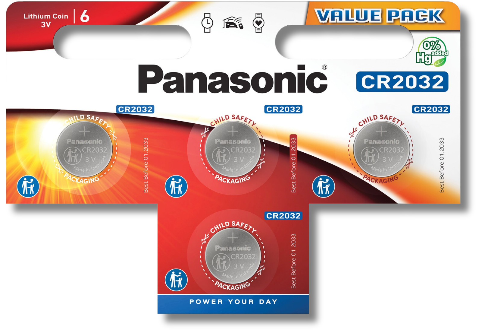 3x PANASONIC CR2032 Batteries 3V Lithium Coin Cell DL2032 *EXPIRY 01/2034* - Image 6