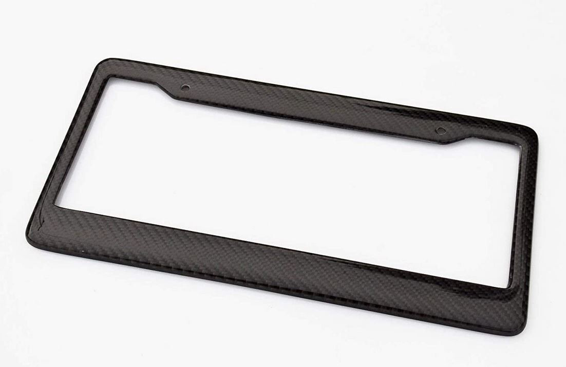 Car License Plate Frame Cover Front Hood Rear Trunk Real Carbon Fiber