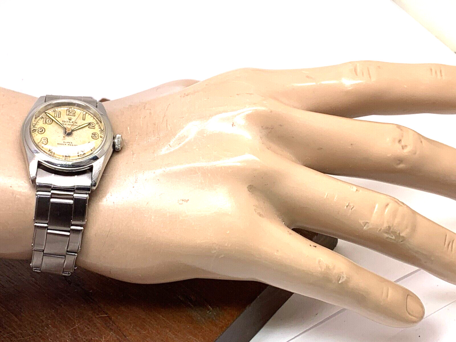 Rolex Oyster Speedking 5056 Vintage Watch Swiss Wind Silver Stainless Steel 30mm image 4