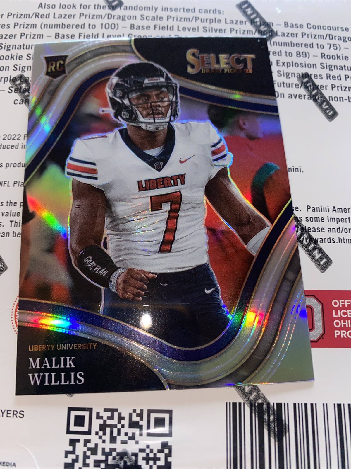 2022 Select Draft Malik Willis Silver Field Level Rookie