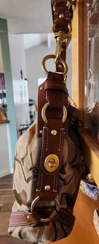 Large Coach Signature Print Carly Handbag - Picture 3 of 7