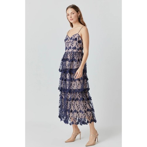 Endless Rose Woman CROCHET LAYERED MIDI DRESS, Size Small - Picture 4 of 15