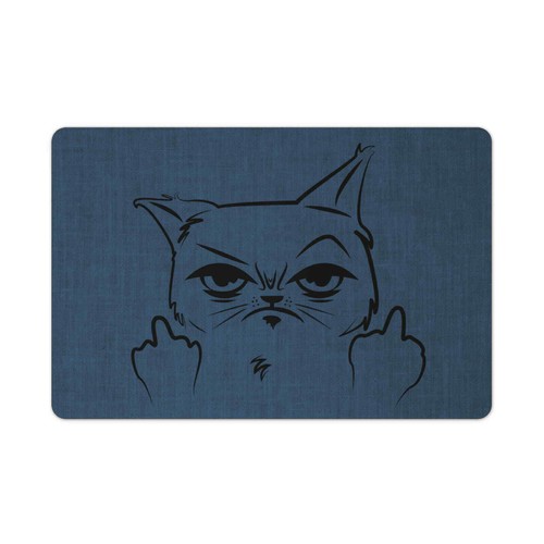 Interluxe Fußmatte 40x60 cm - Grumpy Cat - rutschfeste Fussmatte, Katze witzig - Bild 6 von 28