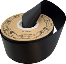 Black Satin Fabric Halloween Ribbon - 2" x 50 Yards, Holiday Decor, Christmas