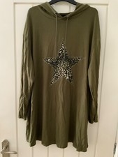 Frank Usher Star Embellished Lightweight Hooded Long Line Jacket Nwt - Large/xl