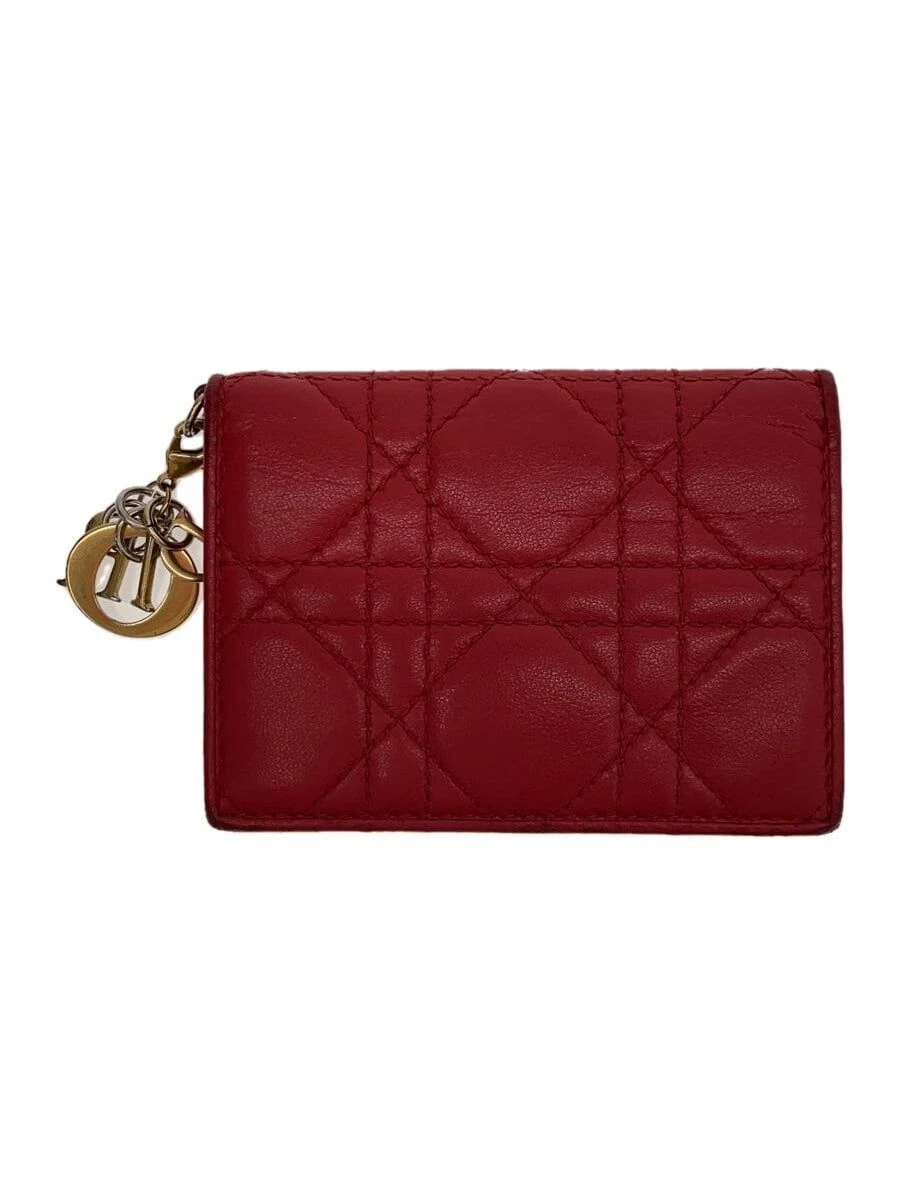 Etui à cartes Christian Dior cuir rouge femme occasion