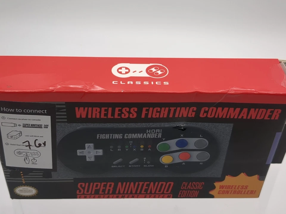 SEALED Fighting Commander Wireless Controller Super Nintendo Classic - BOX WEAR - Image 4 of 4