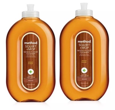 2~ Method Squirt & Mop Almond Scent Hardwood Floor Cleaner Liquid 25 oz No-Rinse