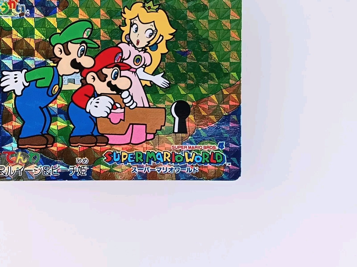 Mario Luigi Peach Super Mario World Holo Card No.3 Nintendo 1993