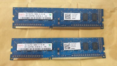 2GB Hynix (2x 1GB) 2RX8 10600U PC3 DDR3 RAM SPEICHER DESKTOP PC DELL HP (Paar) Eco