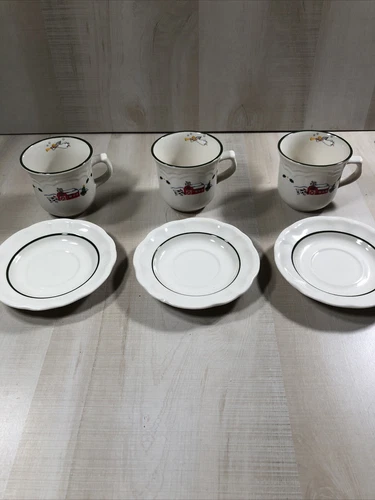 Pfaltzgraff, Snow Village, Flat Cup, set of 3, Mug, Excellent