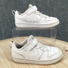 Nike Shoes Kids 11 Court Borough Low 2 Athletic Lace Up Sneakers BQ5451 White
