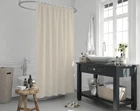 Light Cream Fabric Shower Curtain, Weighted Hem, Extra Long, Different Sizes