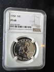 1958 Proof Franklin Half Dollar NGC PF68, Franklin Label