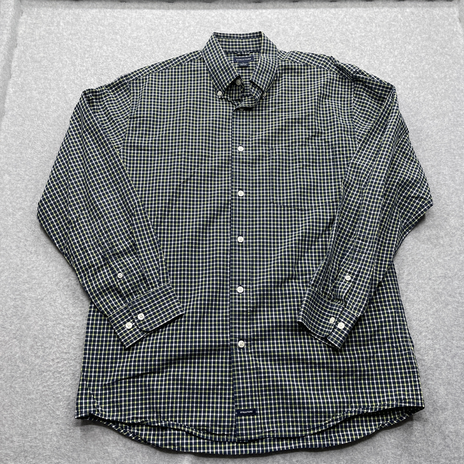 Structure Men's Large Multi-Colored Gingham Long … - image 5