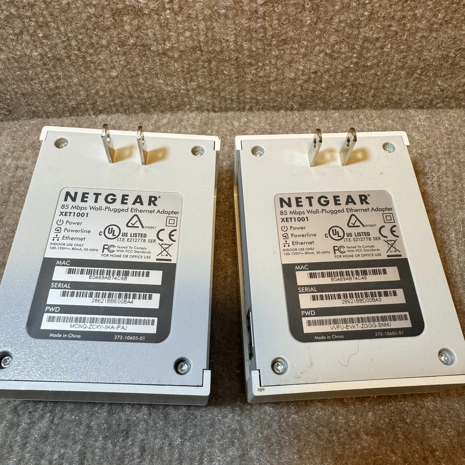 2x NETGEAR XET1001 Powerline Wall-Plugged Ethernet Adapter | 85Mbps TESTED - Image 2 of 4