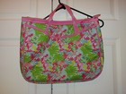 Lilly Pulitzer Pink Green Checking In Print Laptop Case Bag Padded Neoprene 