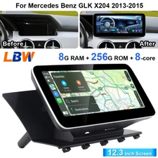 Android Car GPS 12.3'' Multimedia Wifi 8+256G For Mercedes Benz GLK X204 2013-15