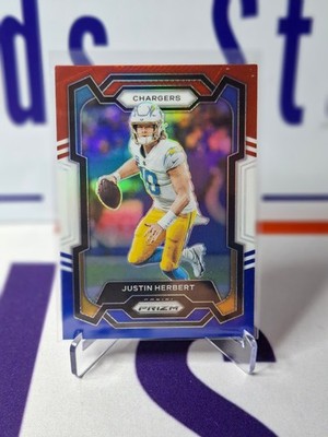 Nfl Panini Trading Card Justin Herbert 2023 RED WHITE&BLUE Prizm #158, Chargers
