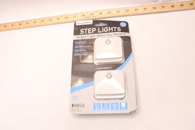 (2-Pk) Sensor Brite Peel & Stick Wireless Motion-Activated LED Step Lights