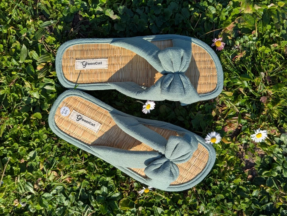 Тапочки Tatami, домашние льняные тапочки из морской травы для женщин, домашние тапочки - Изображение 2 из 4