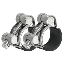 2 Pcs 23-25mm T-bolt Hose Clamp Intercooler Pipe Clip With Rubber Edge