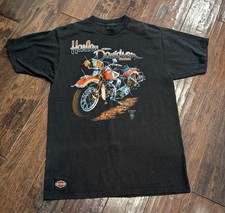 Vintage 1989 LRG 3D Emblem Harley-Davidson Made In USA San Antonio Texas T-shirt
