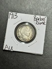 1913 P Barber Silver Dime AU About Uncirculated US 10c Type Coin (Raw19166)