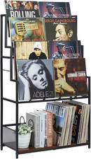 5-Tier Vinyl Record Storage Stand Holder with Record Display Shelf, Large Cap...
