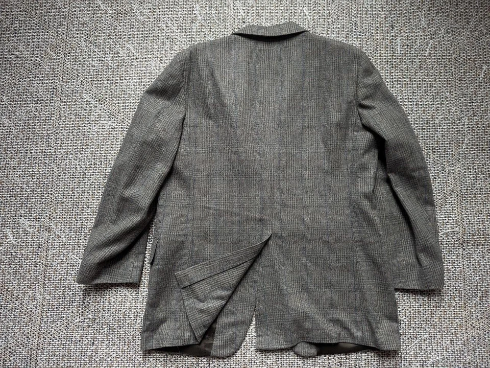 vintage USA made 3PC SUIT wool TWEED wool 42S 36x28 donegal irish PLAID gray - Image 4 of 4