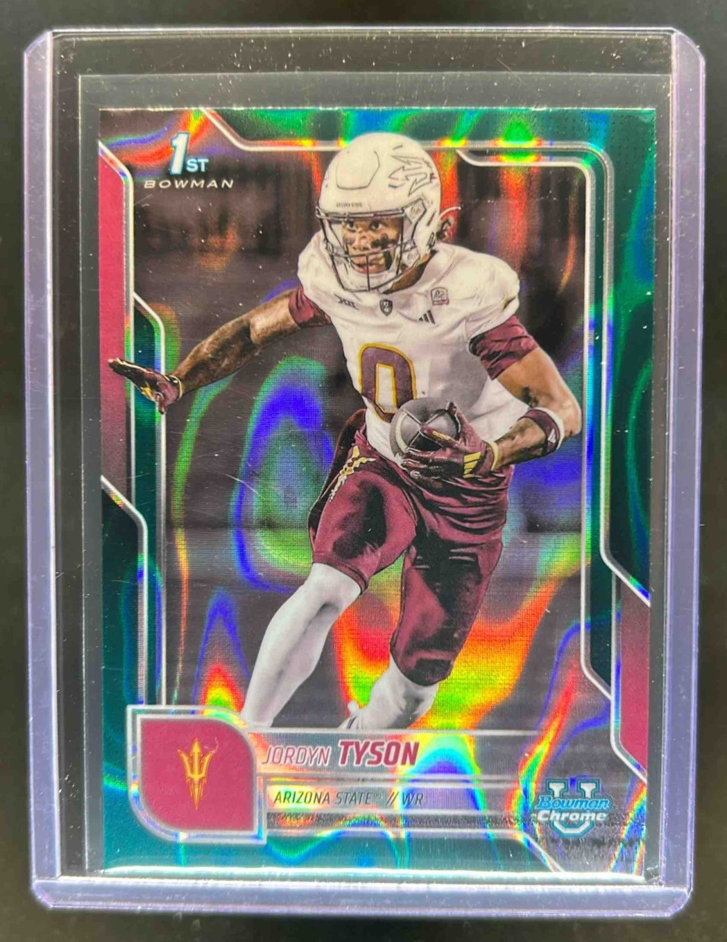 2025 Bowman Chrome U Jordyn Tyson 1st Prospect Teal Lava Refractor #31
