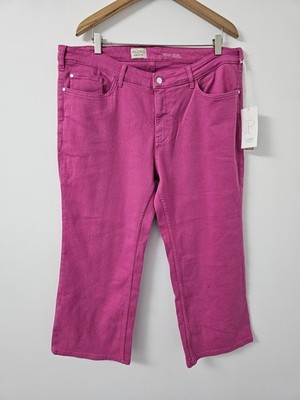 Pilcro by Anthropologie Jeans Damen 18W UK20 Rosa Wide Leg Cropped