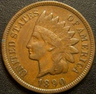 1890 Indian Head Cent - Sharp LIBERTY and Most of the Diamond Details Show