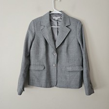 Pendleton Wool Button Blazer Women  s Size 10 Gray