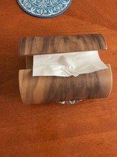 Wooden Tissue Box Cover Holder Modern Curved Design Home Bathroom Decor