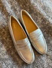 Image of Clarks Women's Hamble Loafer Slip-On Shoes, Leather, Size UK 4D
