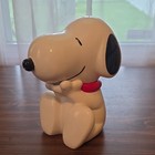 Snoopy Peanuts Ceramic Cookie Jar with Lid Red Collar 9x10x7 Used — photo 2