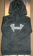 UNDER ARMOUR COLDGEAR BLACK PULLOVER HOODIE SWEATSHIRT WOMENS SIZE MEDIUM LOOSE