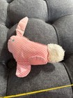Playskool Jammie Pies Pink white polka dot fabric bunny rattle vintage plush toy — photo 2