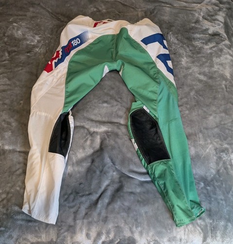 FOX Racing 180 Men's 32 Motocross Dirt Bike Riding Pants White Green Blue - Picture 6 of 10