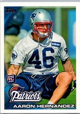 2010 Topps #96 Aaron Hernandez Rookie Card . rookie card picture